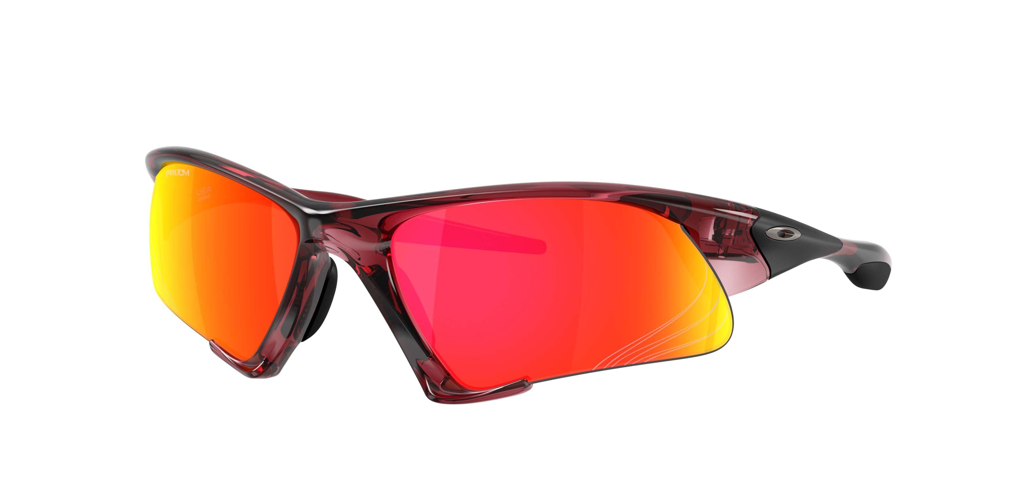 Oakley Suture Jacket Prizm Ruby Sunglasses - Transparent Iron Red - RED/GREY